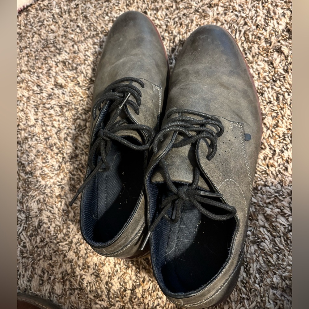 Men's Gray Leather Shoes